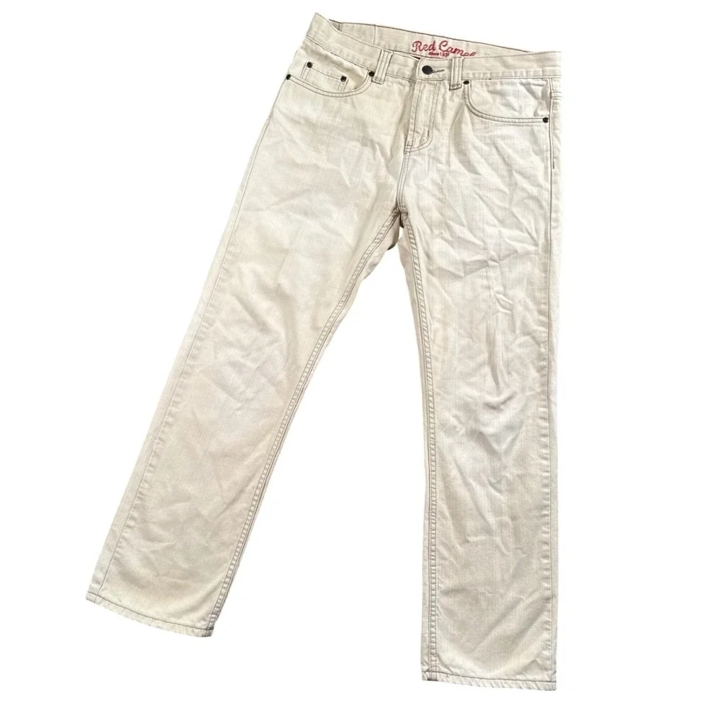 Red Camel Mens Original Straight Tan Khaki Jeans 33x29 Western Streetwear‎ Denim